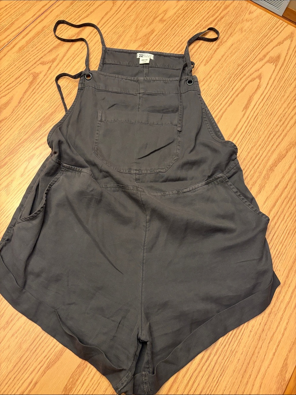 Billabong Charcoal Short Denim-Style Women's Overalls size small